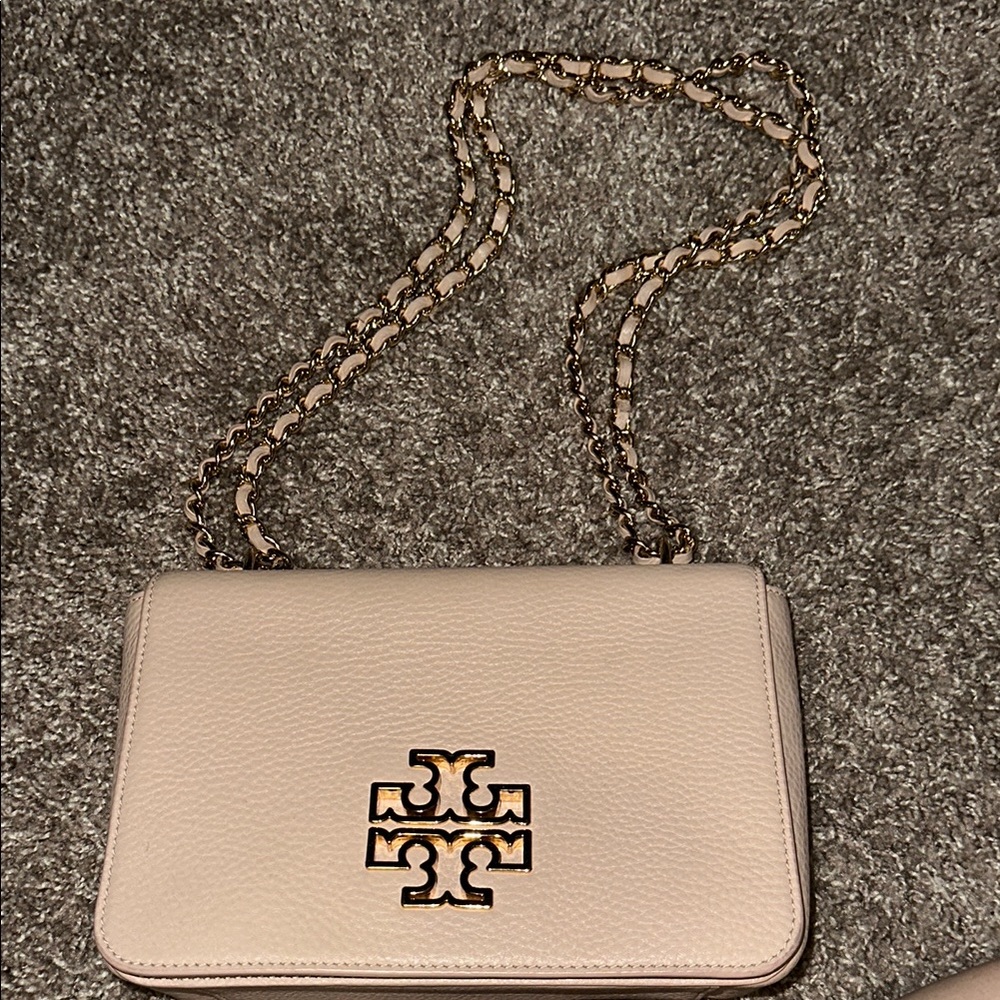 Tory Burch Light Pink Crossbody Bag with Chain Strap
